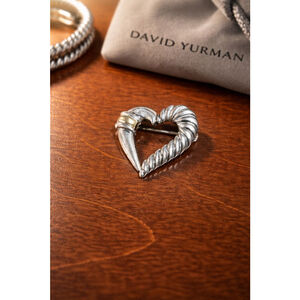 David Yurman Heart Brooch One Size Silver Gold